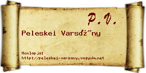 Peleskei Varsány névjegykártya